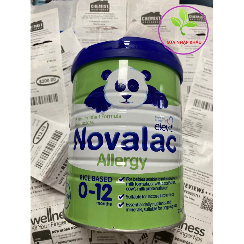 Sữa bột Novalac Allergy Infant Formula Úc cho trẻ dị ứng đạm bò hộp 800g