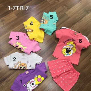 Bộ cottong bé gái + váy bé gái