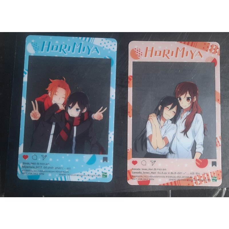Card thẻ bài Horimiya 1 2 3 4 5 6 kèm manga