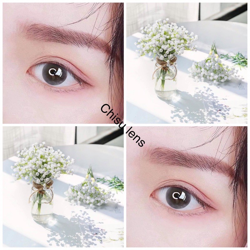 Lens mắt (kính áp tròng) xám tây tự nhiên sử dụng 1 năm