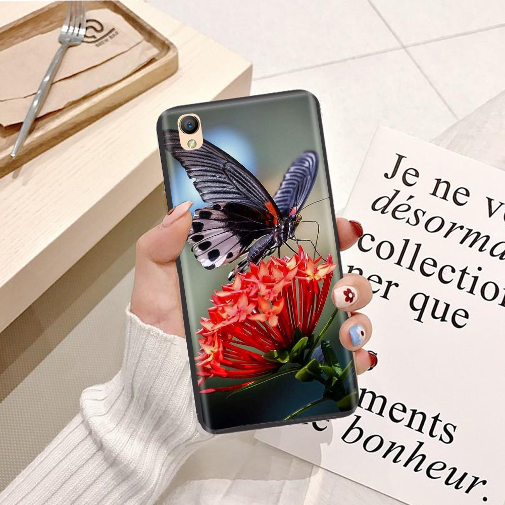 Ốp lưng Oppo Neo 9S Viền dẻo TPU hình Cánh Bướm Xanh