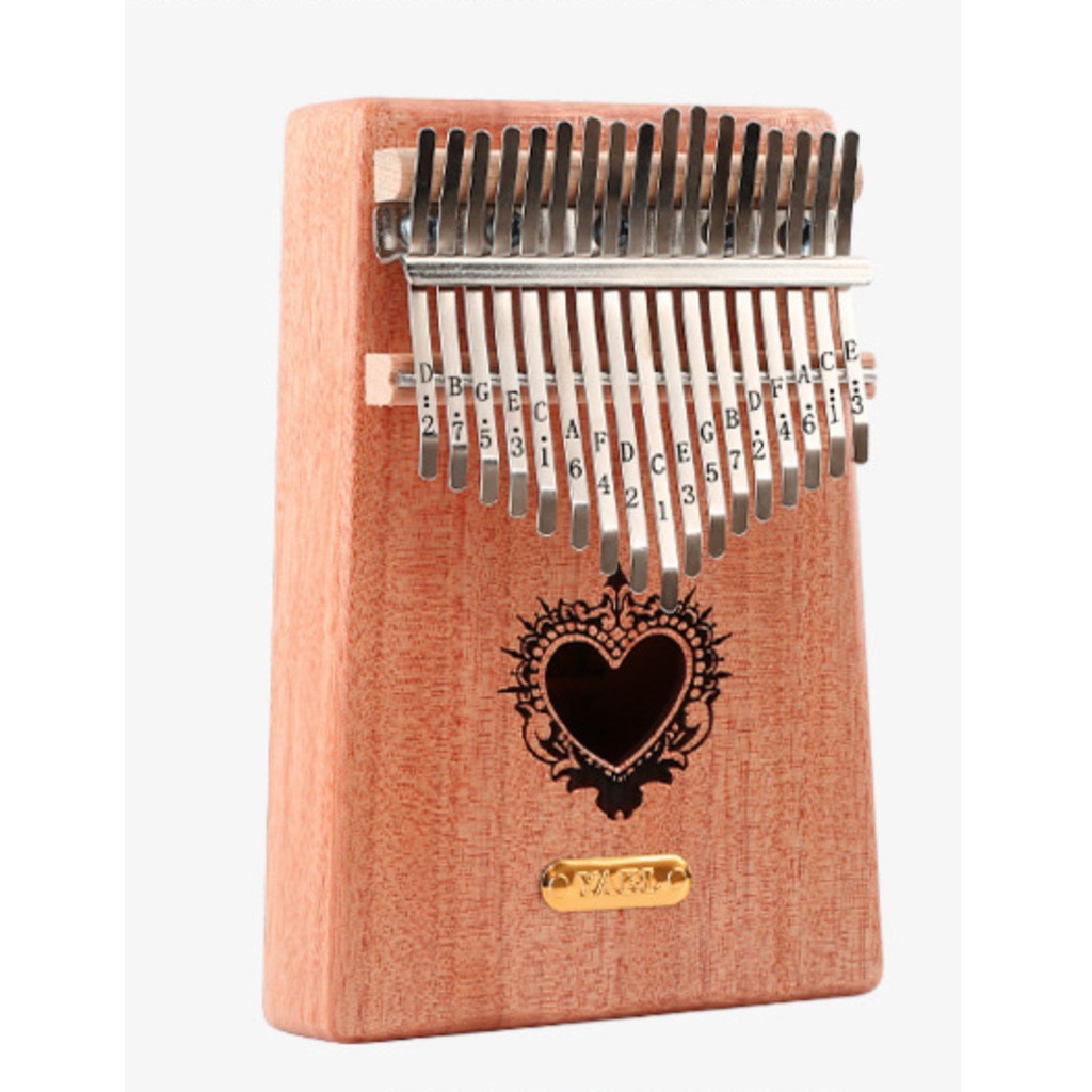 ( RẺ BẤT NGỜ ) Đàn Kalimba YAEL Gỗ trái tim 17 phím  - Thumb Piano 17 keys ( full phụ kiện ) - HÀNG CÓ SẴN