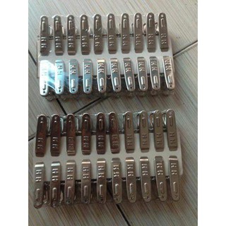 vỉ kẹp quần áo inox 20 chiếc loại dày