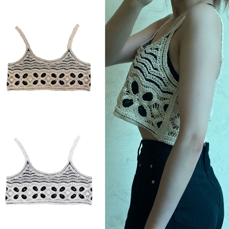 Áo Croptop Hai Dây Không Tay In Họa Tiết Hoa Phong Cách Boho Thời Trang Cho Nữ