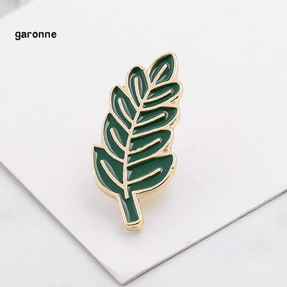 GA_Men Women Green Tree Leaf Enamel Brooch Pin Breastpin Scarf Hat Jewelry Gift