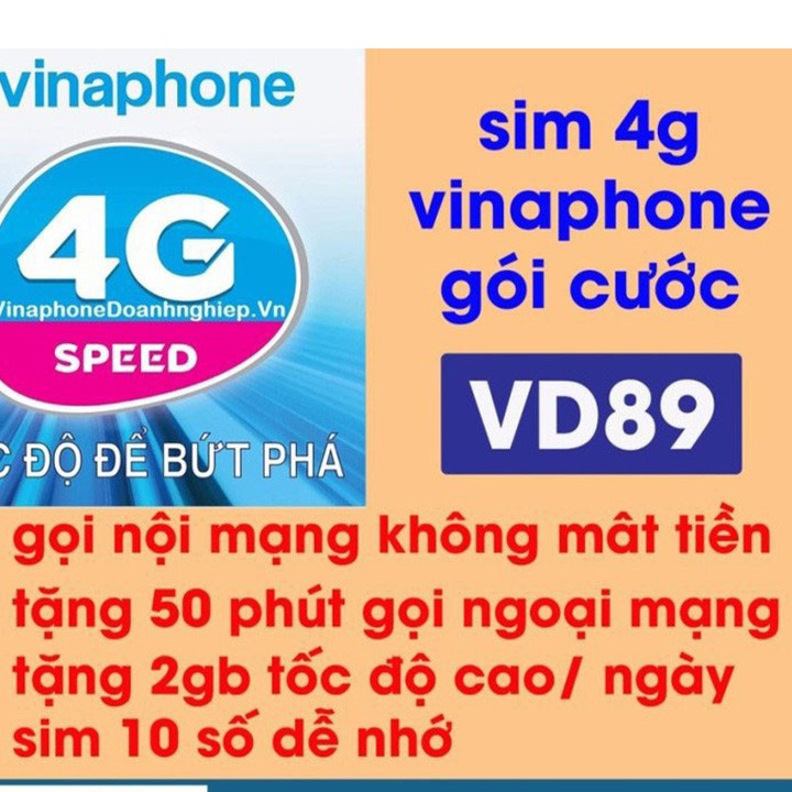 Sim 4g vina VD89 giống v90 số đẹp giá rẽ miễn phí nghe gọi lên mạng được chọn số