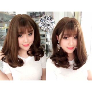 Nguyên đầu xoăn ngắn- bấm gốc - kèm ảnh thật shop chụp