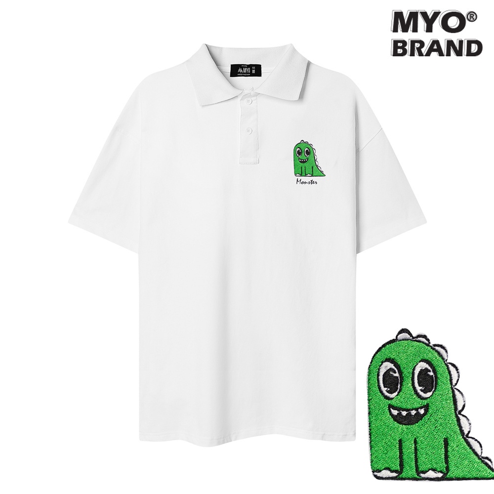 Áo Polo Vải Cá Sấu Cotton Cao Cấp MYO Thêu Monster