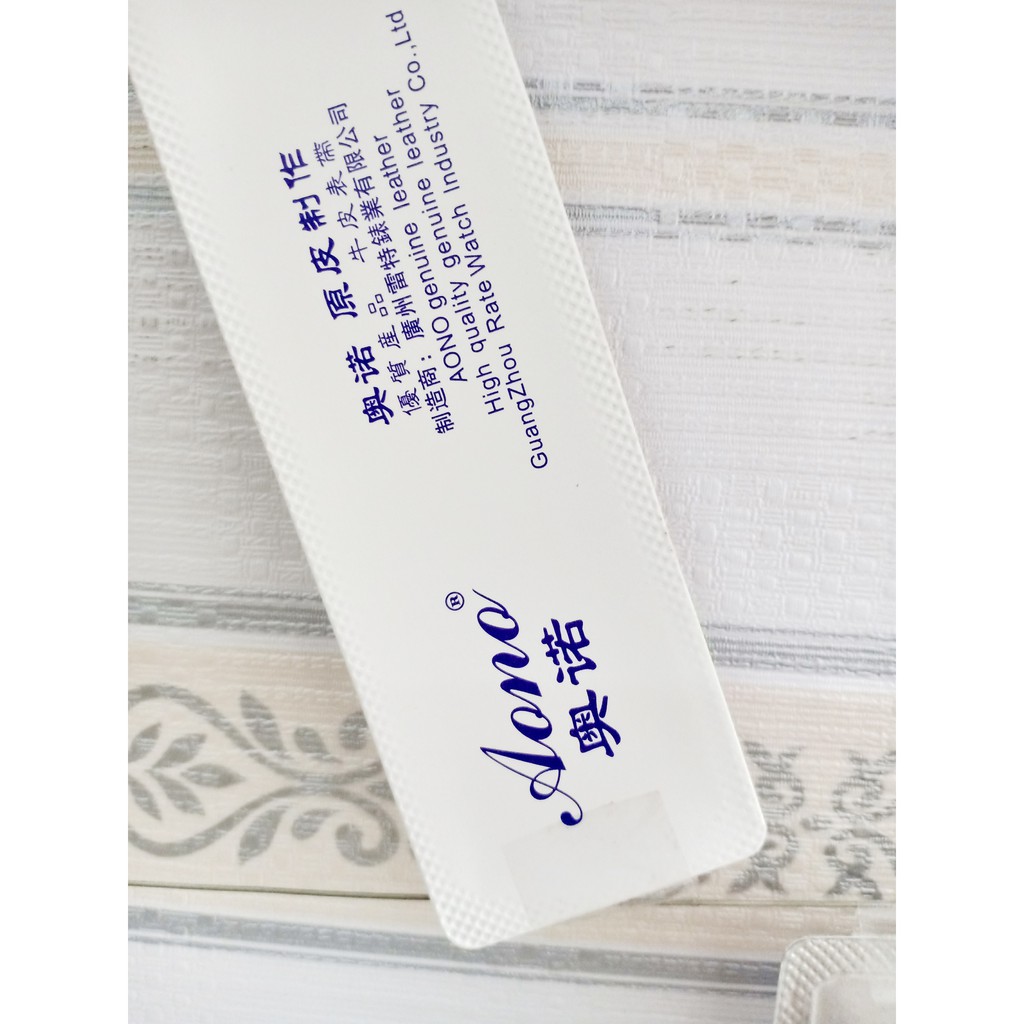 Dây da đồng hồ cao cấp Aono cỡ 22mm màu nâu cá sấu