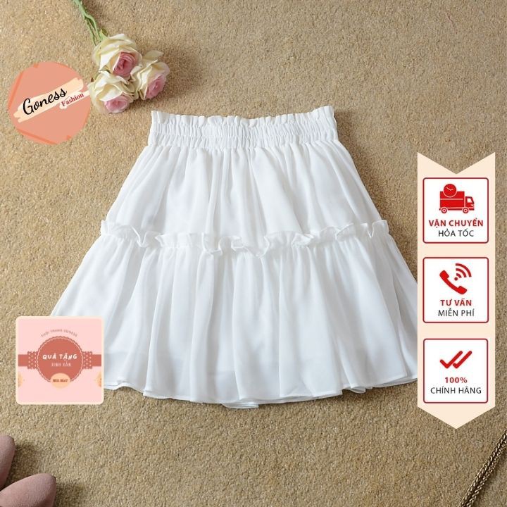 Chân váy xoè Goness lưng thun màu trơn có lót trong thời trang cho nữ | BigBuy360 - bigbuy360.vn