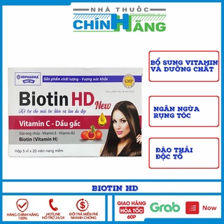 Giảm rụng tóc, bổ sung vitamin giúp tóc khỏe da sáng Biotin Hộp 100 Viên