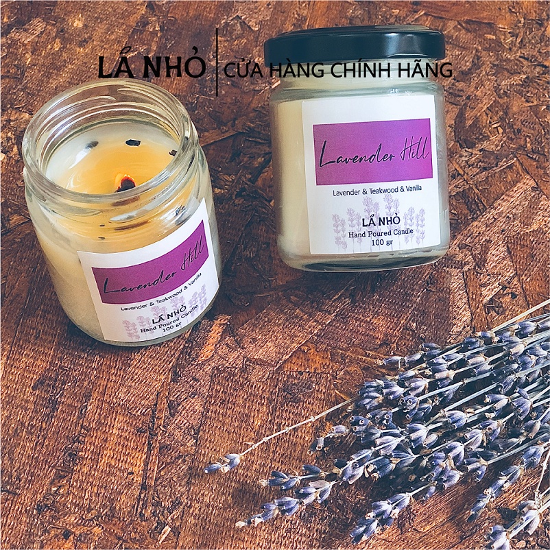 [Mã BMBAU50 giảm 10% đơn 99k] Nến thơm LÁ NHỎ Lavender Hill (Oải Hương + Gỗ Teak + Vanilla) Thư Giãn Ngủ ngon