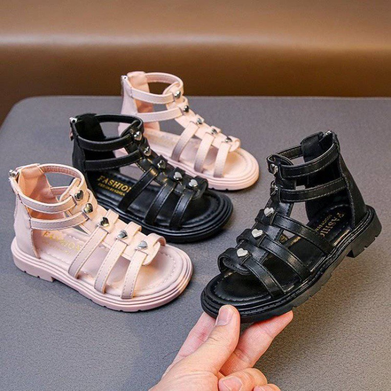 Sandal dép quai hậu chiến binh trái tim cho bé gái từ 3 đến 10 tuổi (M278)