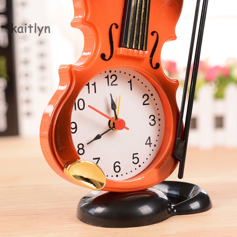 Đồng hồ báo thức để bàn hình cây đàn violin sáng tạo