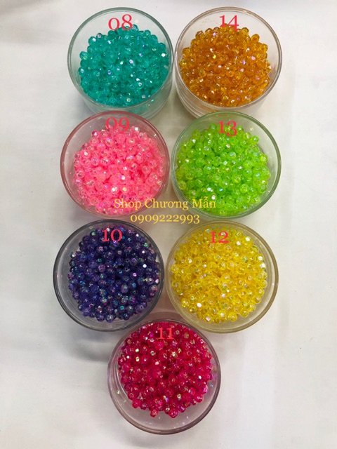 100G Chuỗi Hạt Xà Cừ 6-8-10mm Đủ Màu Giá Sỉ