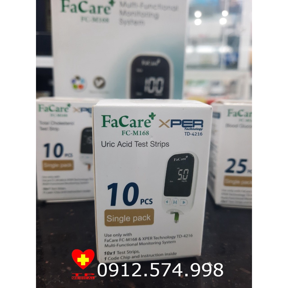 Que thử Axit Uric  dành cho Máy đo đa năng Facare 5 trong 1 FC-M168 - tặng 10 kim lấy máu