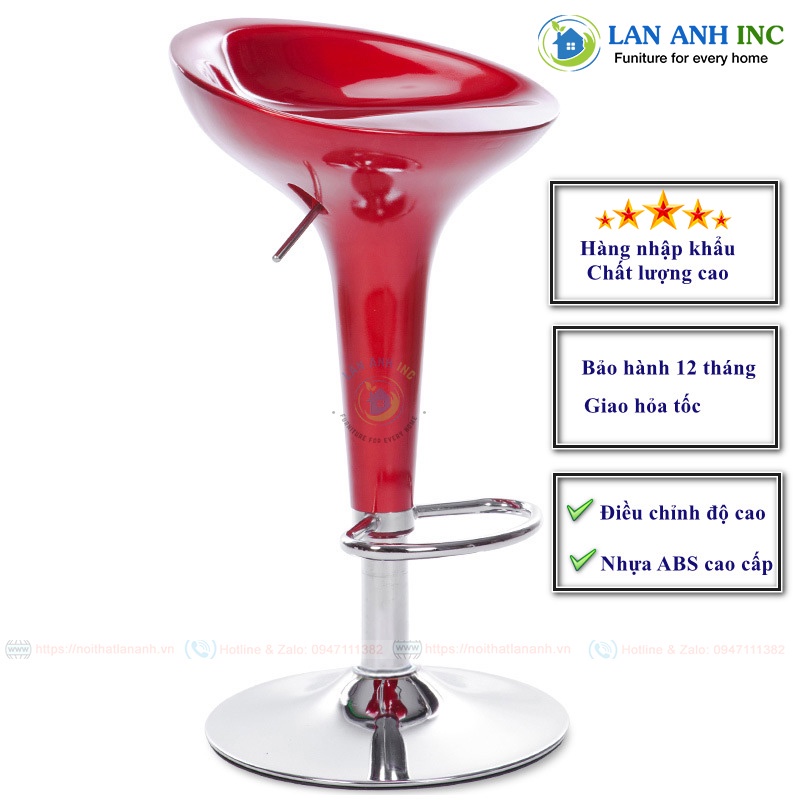 Ghế quầy bar tulip xoay nâng hạ nhiều màu LAB37