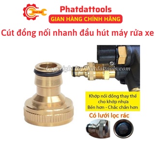 Khớp đồng nối nhanh đầu cấp vào máy rửa xe-Có gioăng lọc-Chống vỡ,nứt