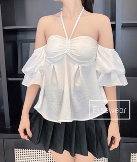 Áo trễ vai nhún ngực