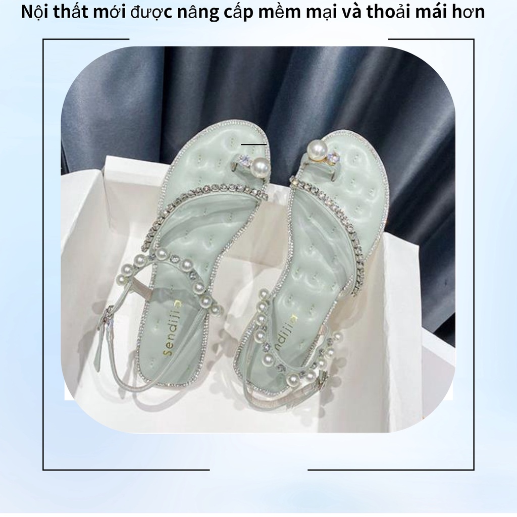 Xăng đan ERF0 Đính Ngọc Trai Thời Trang Hàn Quốc Dành Cho Nữ