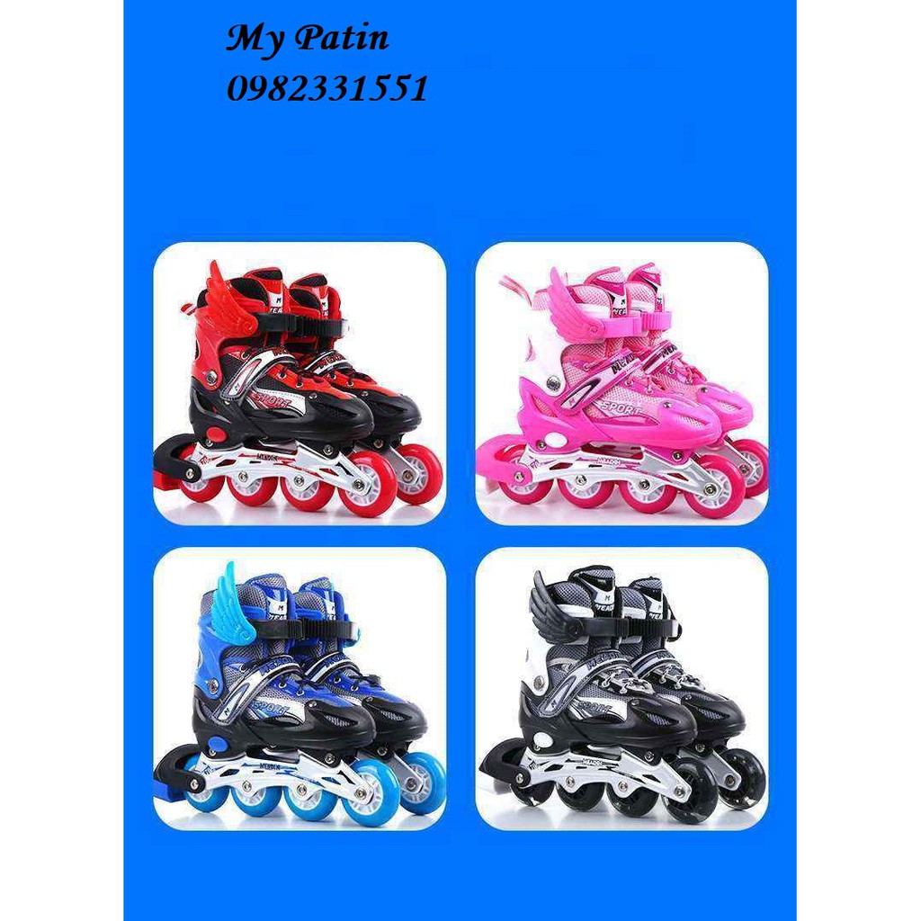 Giày patin trượt Kid Sport cao cấp dành cho trẻ em người lớn có thể điều chỉnh to nhỏ