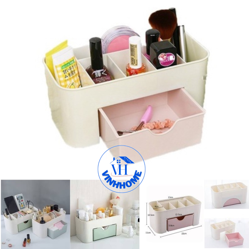 Kệ đựng mỹ phẩm mini bằng nhựa có ngăn kéo để bàn, trang trí phòng ngủ, nhà cửa vinhhome.store
