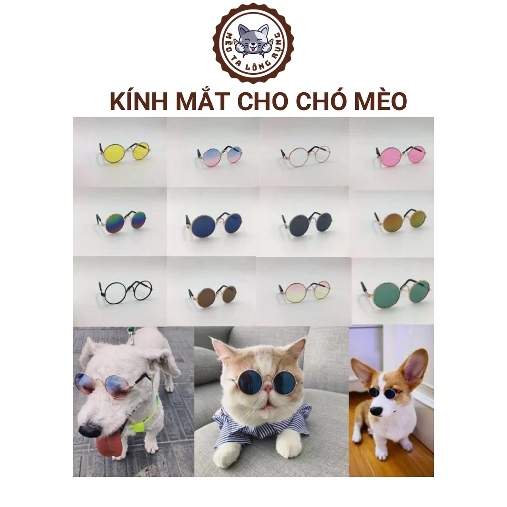 Phụ kiện chó mèo, kính cho mèo, kính cho chó, kính mắt thời trang cho chó mèo 8 cm