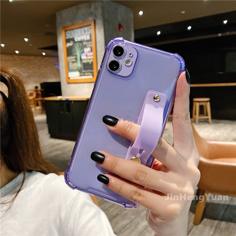 Ốp Điện Thoại Silicon Mềm Dạ Quang Có Dây Đeo Cổ Tay Cho iphone X XS Max XR 6 6 6S 7 8 PLUS SE2020