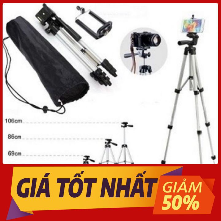 Tripod  TF 3110 chân kê máy ảnh, điện thoại về hàng, chiều dài lên đến 1m. Thích hợp cho các chị livetrime bán hàng ....