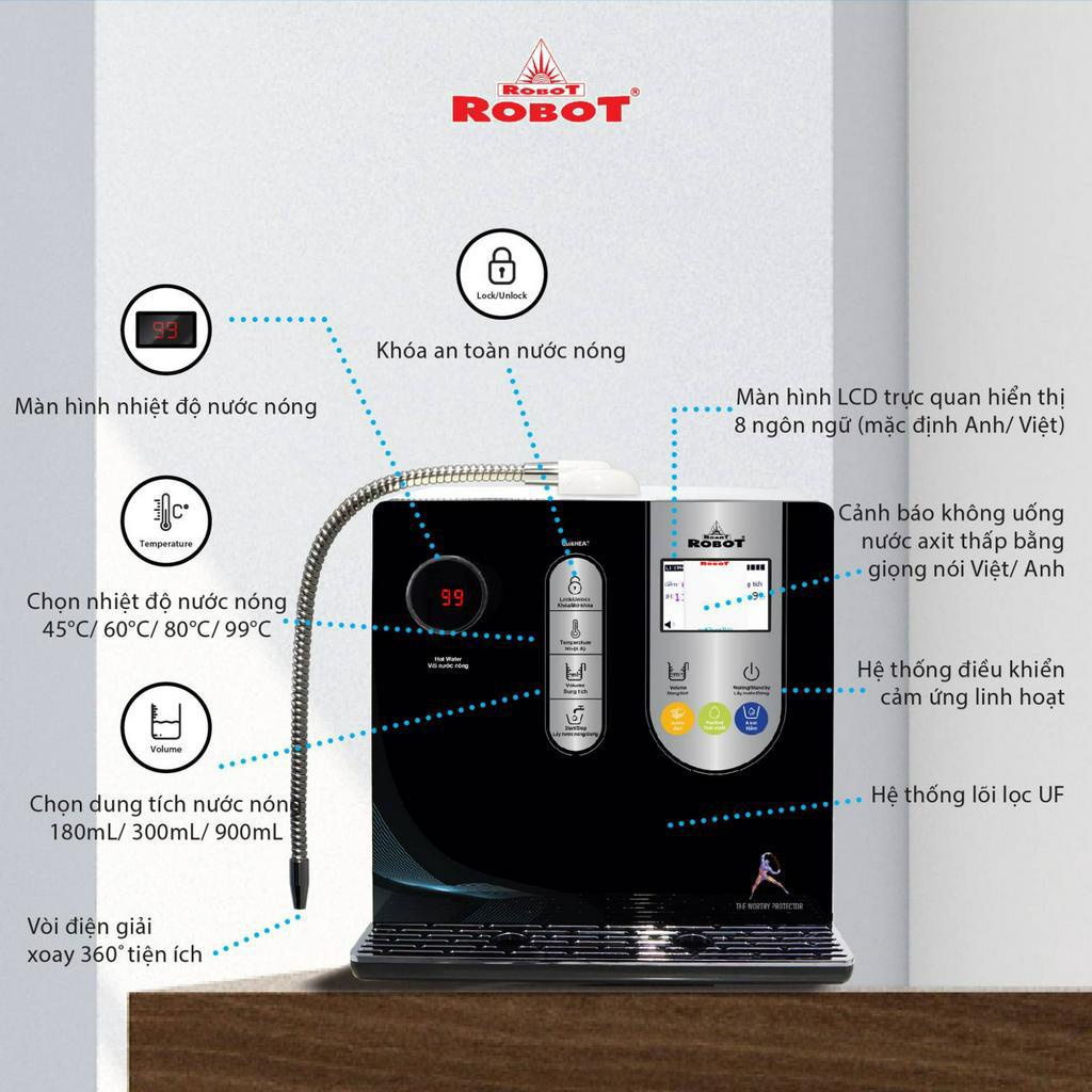Máy Lọc Nước Điện Giải Ion Kiềm ROBOT IonSmart 510 Nóng Thông Minh - Tạo 10 Loại Nước