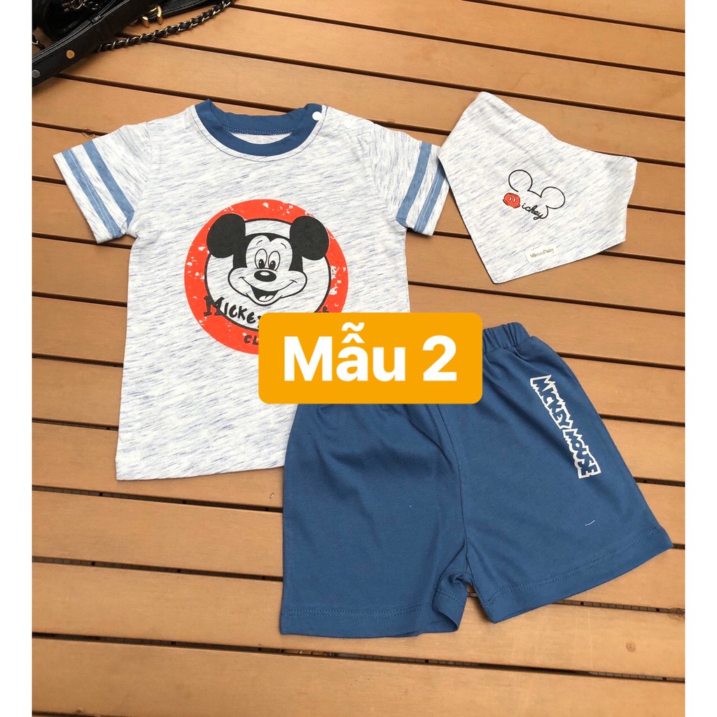 Bộ Momma cộc tay cài vai kèm yếm 6M-9M