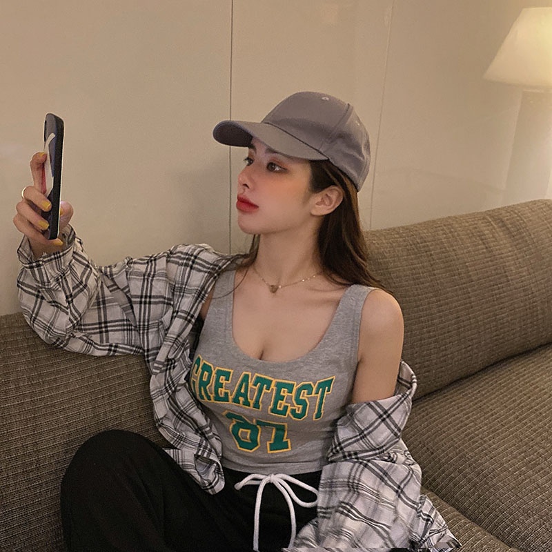 Áo Hai Dây In Chữ Quyến Rũ Thời Trang Mùa Hè Dễ Phối Đồ Cho Nữ