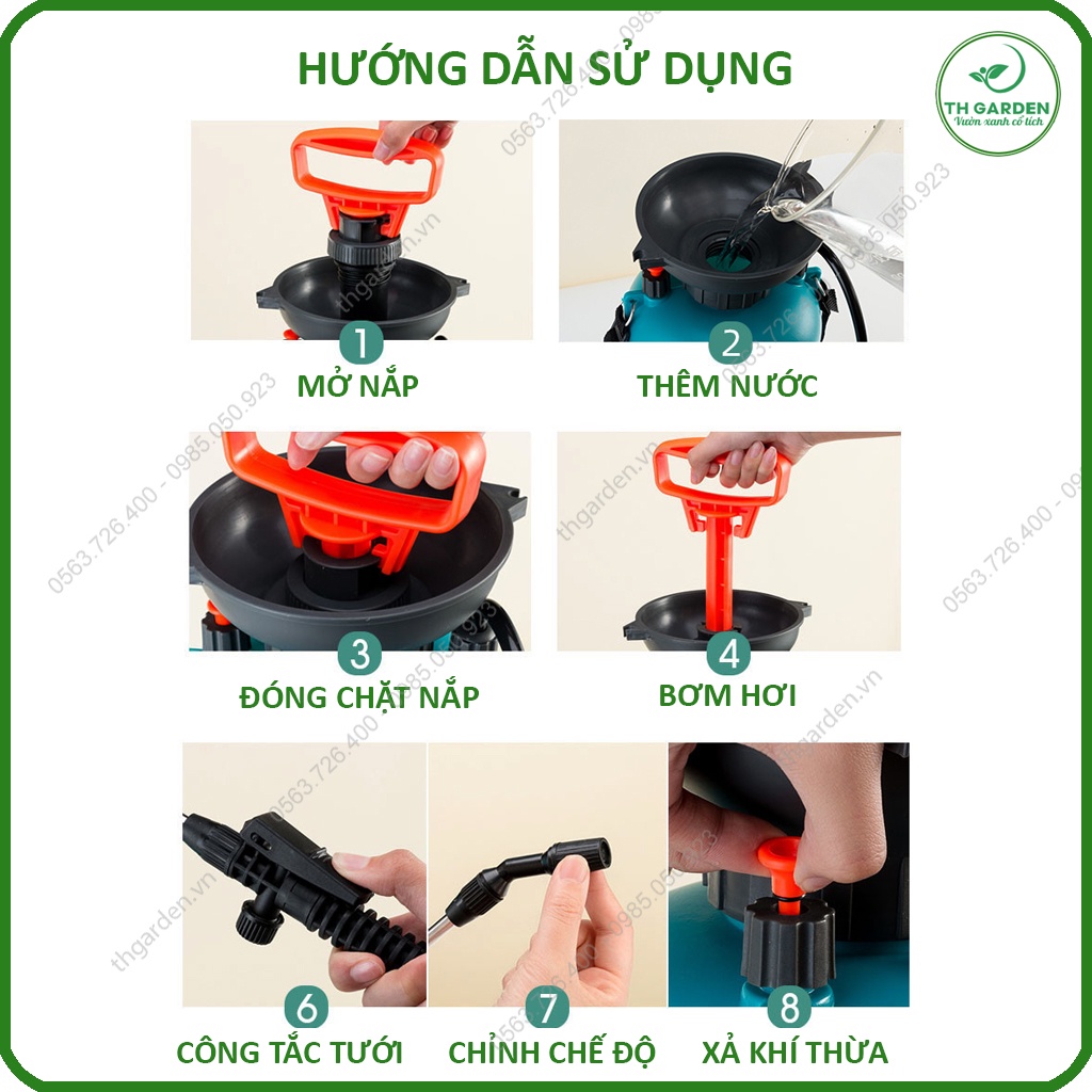 Bình tưới cây 5l cao cấp TH Garden - Bình xịt nước tướI cây cảnh, cây hoa