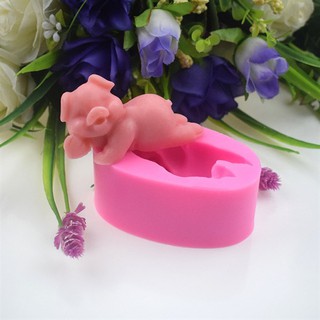 Khuôn Silicone Heo Con Nằm Cười