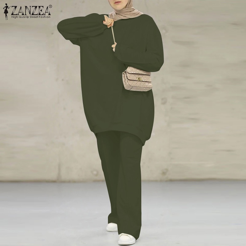 Bộ quần áo ZANZEA tay dài thời trang Hồi Giáo dành cho phái nữ
