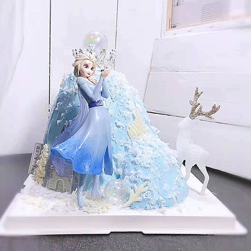 Búp Bê Công Chúa Elsa Bằng Pvc 21cm Nhiều Màu Sắc Trang Trí Bánh Kem Cho Bé