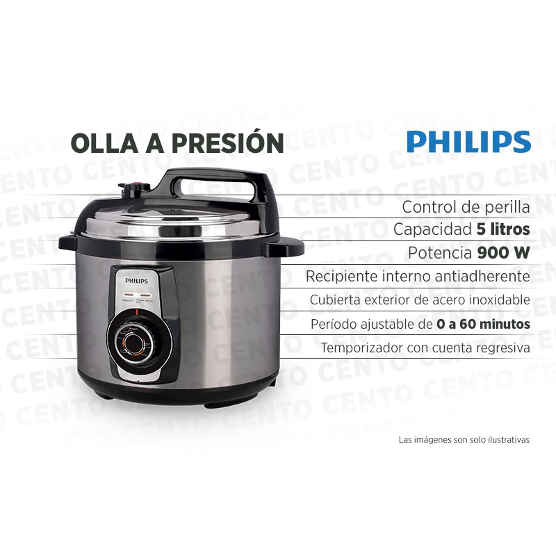 Nồi áp suất Philips HD2103 (Inox) 5L -14 chức năng nấu tiện lợi , van xả thông minh , bảo hành 2 năm
