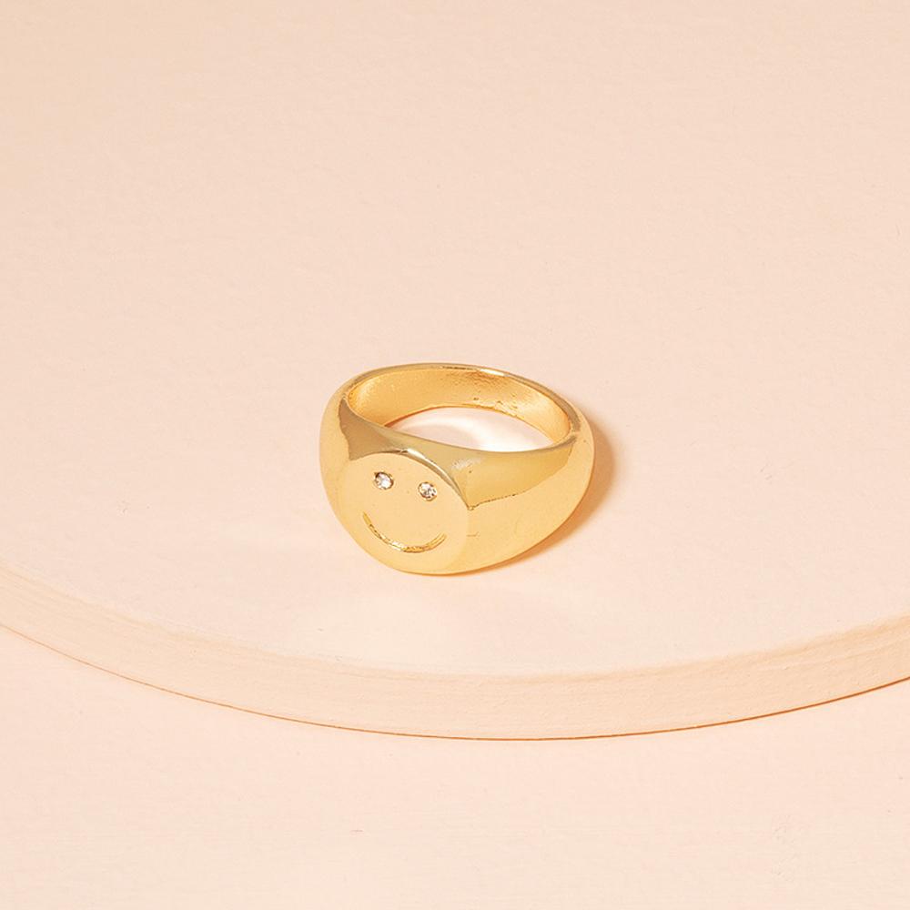 Nhẫn Mặt Người Ngoài Hành Tinh Tráng Men Cá Tính Cho NữTrang Sức Thời Trang