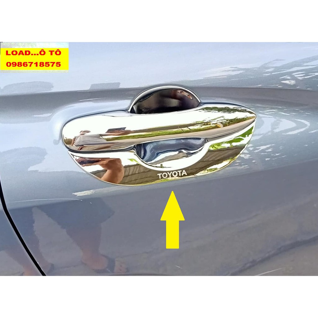 Ốp Tay Nắm, Hõm Cửa Xe Toyota Cross 2023-2020 Lỗ Từ To Mạ Crom Sáng Bóng Cao Cấp, Sang Trọng