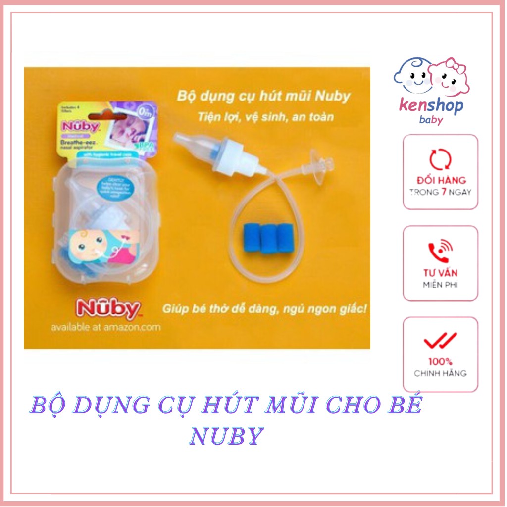 [HÀNG CHÍNH HÃNG]Bộ dụng cụ hút mũi cho bé Nuby/ Bộ dụng cụ vệ sinh mũi cho bé cao cấp