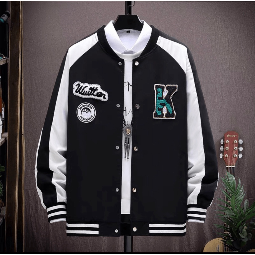 Áo khoác nỉ bomber Nam Họa Tiết Chữ K From Rộng Kiểu Dáng Độc Đáo U998 [NewUnisex]