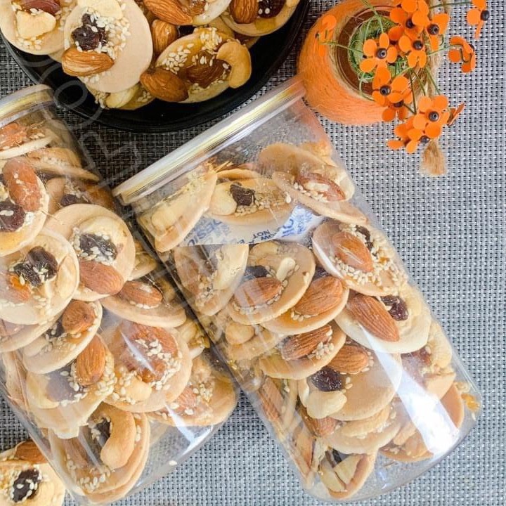 Bánh Đồng Tiền Mix Hạnh Nhân - Hủ 350g - Ship Hỏa Tốc