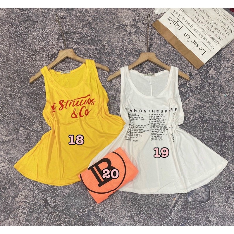 Áo thun giấy form rộng ba lỗ MẪU TỔNG HỢP (P3)