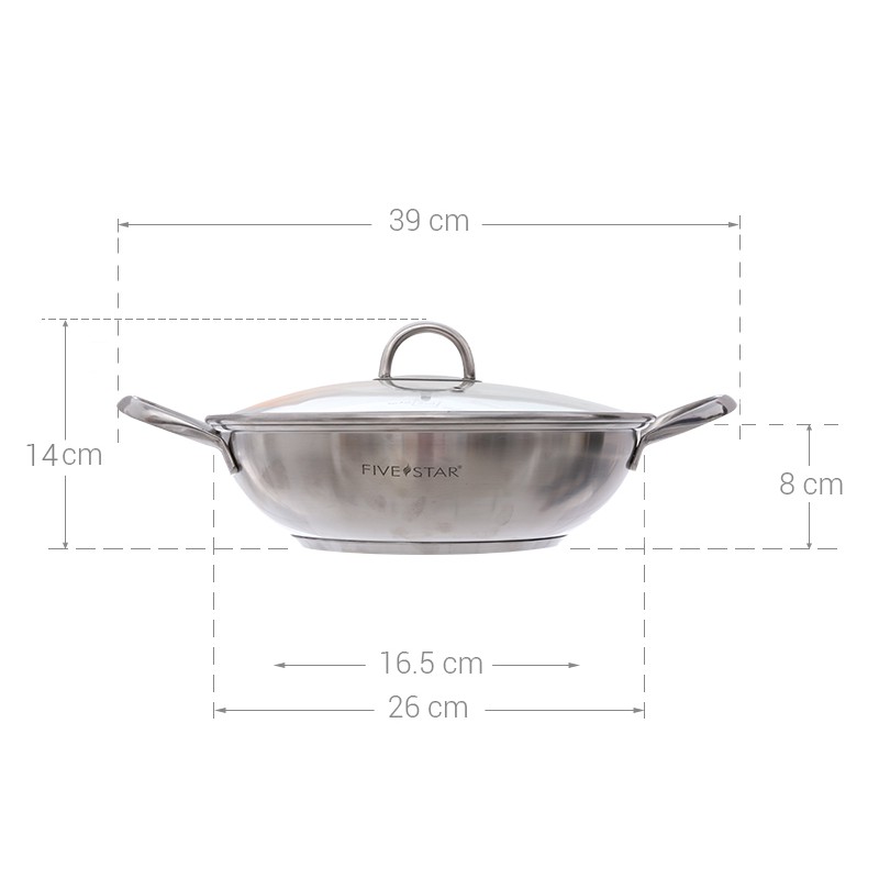 Nồi lẩu inox 3 đáy 26 cm Fivestar W26-3DG