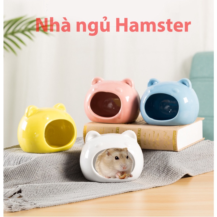 Nhà ngủ sứ siêu dễ thương bắng sứ cao cấp cho chuột Hamster - mẫu gấu