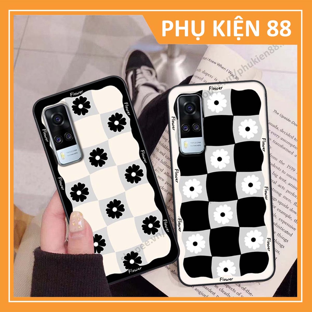 Ốp lưng Vivo Y51 2020 ốp điện thoại LineBear, bé tóc xù, hoa siêu đẹp