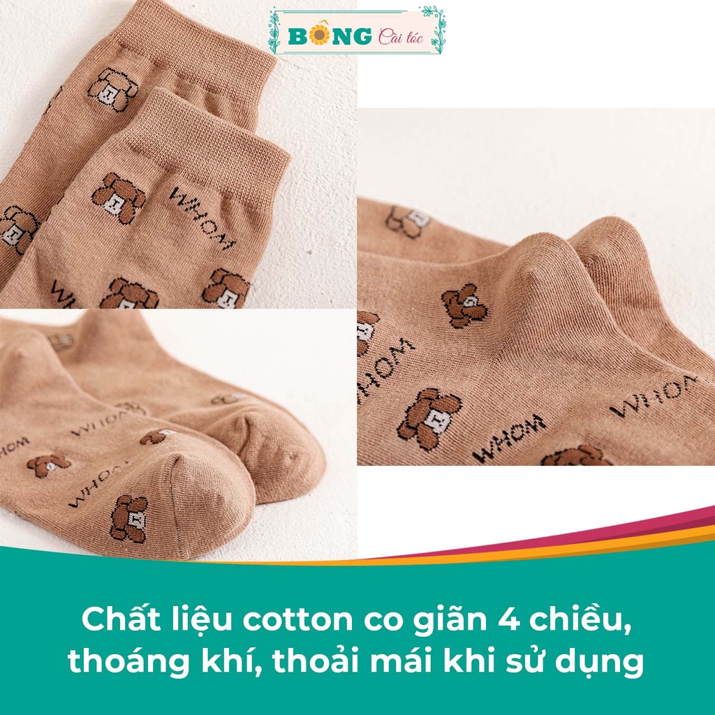 Tất nữ cổ cao nhiều màu họa tiết gấu thời trang phong cách Hàn Quốc TBC10 - Vớ BÔNG Cài Tóc