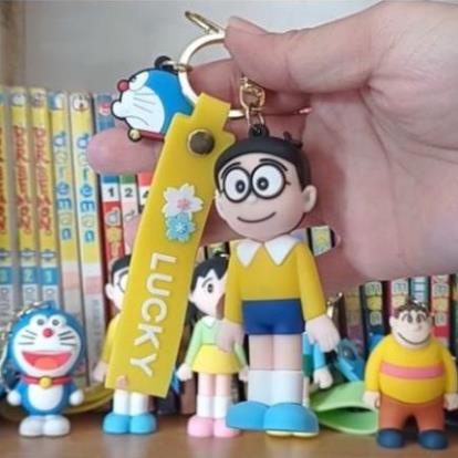 Móc Khoá Hoạt Hình 3D Cao Cấp Doremon Nobita Xuka Xeko Chaien Siêu Xịn Xò