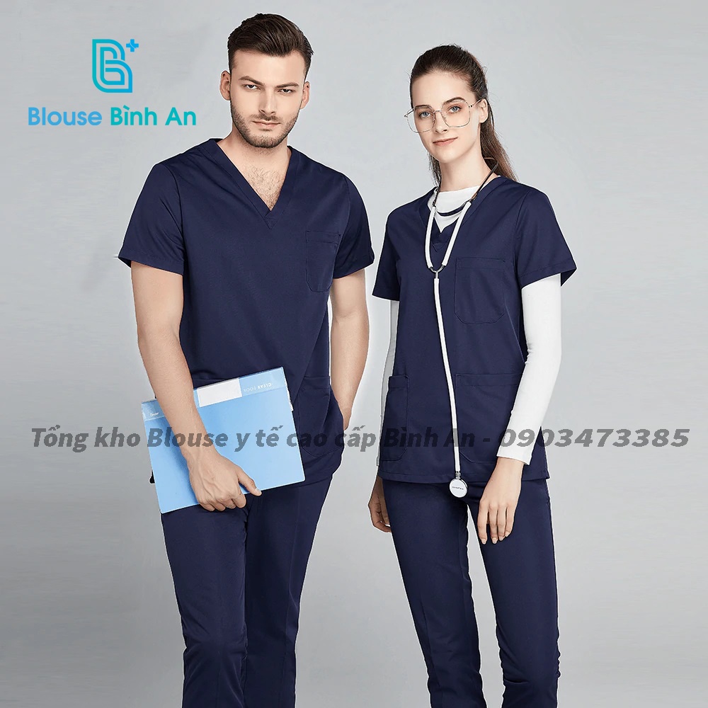 Áo Lẻ Scrubs , áo bóc túi theo bộ, hàng cotton Hàn Quốc cao cấp - Blouse Bình An