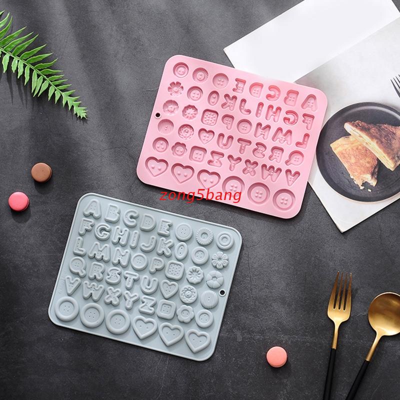 Khuôn Silicone Làm Sô Cô La In Chữ Cái Và Nút Cài Dễ Sử Dụng